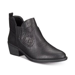 Women's Easy Street Legend Black Ankle Boot Embossed Western Style Sz 8